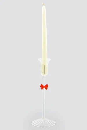 Bougeoir noeud rouge Solde